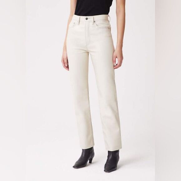 Agolde Recycled Leather 90's Pinch Waist Pants In Powder Size 30 NWT - Picture 2 of 15